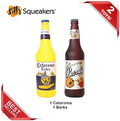 Tuffy® - Silly Squeakers® : 2 Pack Beer Bottle Dog Toy: Squeaky Dog Toy , Washable and Floats , Vinyl