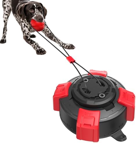 Tri-San Suction Cup Dog Tug Toy Steel Core Interactive Tough Chew Toy for Medium Large Dogs