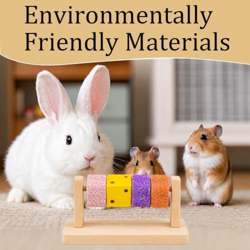 Hamster Toys for Chewing, Pumice Chew Blocks for Grinding Teeth