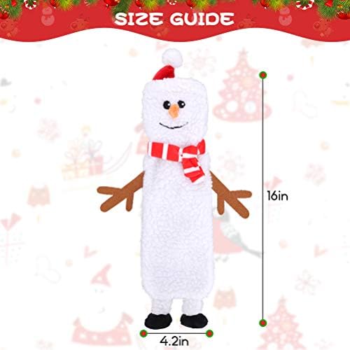 SCENEREAL Stuffless Christmas Squeaky Dog Toys for Small Medium Large Dogs, Plush Tough Pet Chew Toy, Durable No Stuffed Puppy Teething Toys for Boredom and Stimulating (Elk & Hedgehog & Snowman)