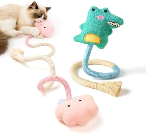 Kingtree Cat Rope Toys, 2PCS Cat Toy Chew Ropes for Cats Teeth Cleaning