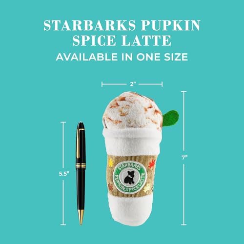 Haute Diggity Dog Starbarks Pupkin Spice Latte Plush Dog Toy, Drink Parody