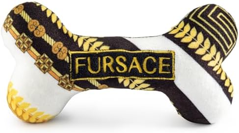 Haute Diggity Dog Fursace Bone Plush Dog Toy, Designer Parody Chew Toys