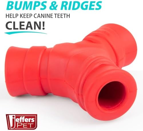 Jeffers Pet Natural Rubber Dog Chew Toy – Red Y, Medium - Vanilla Scented, Durable, Non-Toxic, Dishwasher Safe, Interactive Fetch & Tug Toy - Perfect for Training Medium Chewers