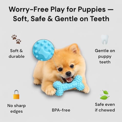 Puppy Toys for Small Dogs - 7 Pack Durable Chew and Teething Toys with Squeaky Plush, Interactive Dog Toys, LED Ball & Poop Bag Dispenser for Toy Breeds & Puppies Under 15 Lbs