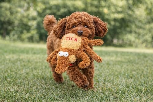 Tick Dog Toy Small - Soft Plush - Squeaky Dog Toy Plush - Brown - 6" - Officially Licensed