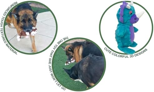 Jalousie Multipack Dog Squeaky Toys Strong Almost Indestructible, with Added Liner for Longer Play Dog Chew Toys (Medium Breeds - 5 Pack Dotted)