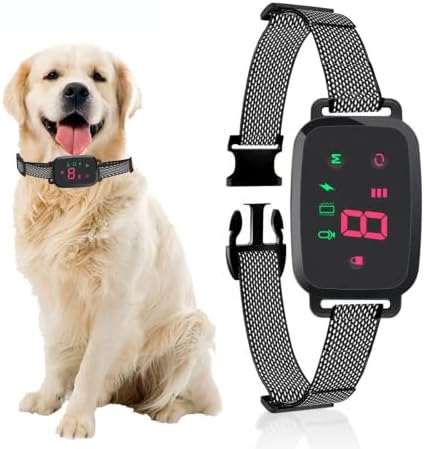 Dog Bark Collar,Rechargeable Smart Barking Collar, Anti Barking Training Collar with Sensitivity Beep Vibration Shock, Bark Shock Collar for Large Medium Small Dogs