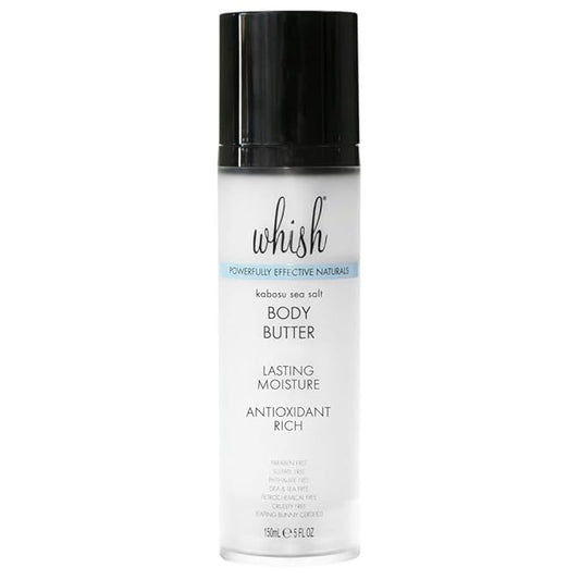 Whish Beauty Body Butter for Women - Moisturizing Body Lotion for Dry Skin - Antioxidant-Rich with Shea Butter, Aloe, & Raspberry Butter - Paraben & Sulfate Free (Kabosu Sea Salt)