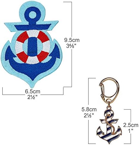 Blueberry Pet Bon Voyage Anchor Design Accessory Set of Collar Slide Hair Clip and Pedant for Dogs & Cats
