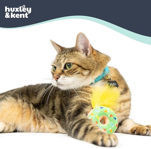 Huxley & Kent Plush Crinkle Catnip Cat Toy, Lit Donut