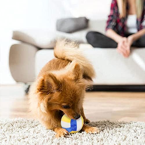 Interactive Dog Balls, 2 Pack Plush Squeaky Dog Toys Balls for Dogs, Football Volleyball Dog Toy Ball Indoor Outdoor Sports Stuffed Puppy Toy for Small Medium Dog(Football+Volleyball)