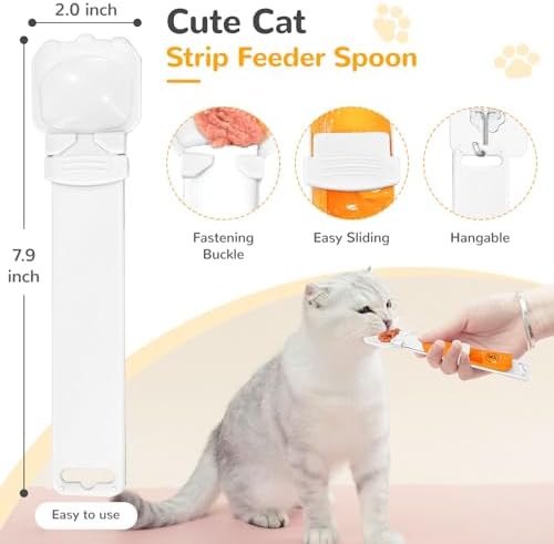 BAEJMJK Silicone Cat &Dog Food Can Cover Lid and Spoon With One Cats Strip Feeder 3Pcs Pet Cat Supplies Set Cute Shape Cats Wet Food Spoon(Opener/Spatula) Universal Can Cover（Grey）