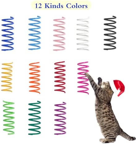 24PCS 12Colors Cat Spring Toys for Indoor Cats