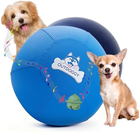 10'' Herding Ball for Dogs Built-in Bell, Interactive Dog Toy
