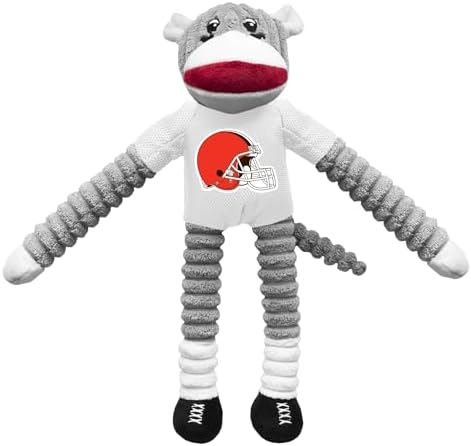 Littlearth NFL Cleveland Browns Sock Monkey Pet Toy, Team Color, One Size