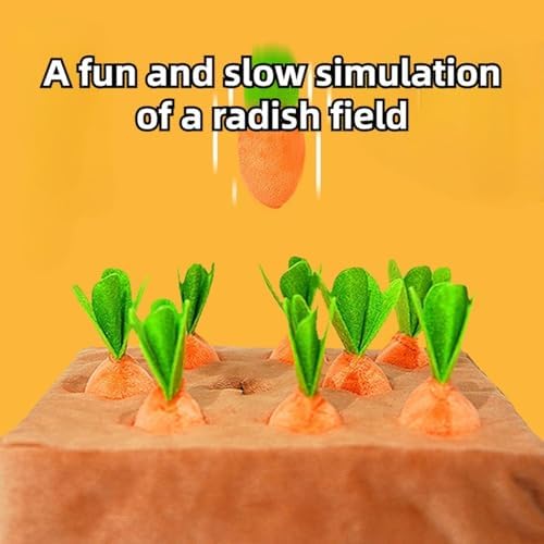 Upgraded Interactive Rabbit Enrichment Toys, Hide and Seek Snuffle Mat with Plush Carrot and Feeder Cups for Boredom & Stimulating, Bunny Puzzle for Puppies, Guinea Pigs, Kitten, Chinchilla (Small)