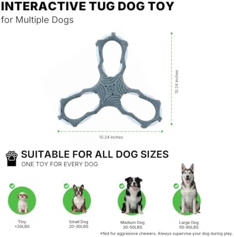 3 Way Doy Toys, Dog Tug Toy for Multiple Dogs, Dog Chew Toys, Blue