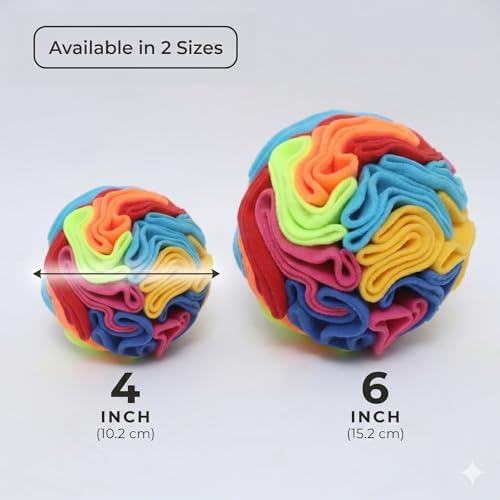 Snuffle Ball for Dogs - Soft Polar Fleece Interactive Puzzle Toy for Mental Stimulation & Boredom - Safe, Plastic-Free Foraging Game & Slow Feeder to Keep Pets Busy Indoors