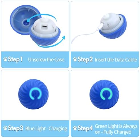Interactive Dog Ball Toys for Pet Dogs,Smart Electric Small Medium Dog Toys to Keep them Busy,Automatic Rolling Jumping Balls with 2 Cover for Dogs,Rechargeable Balls,Not for Aggressive Chewers,Blue