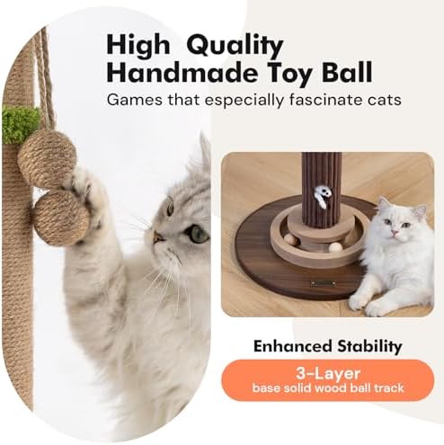 Woochpet 35"Cat Scratching Posts For Indoor Cat,Cat Scratcher With Cat Toys