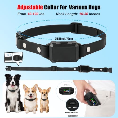 2-in-1 Wireless Dog Fence & Training Collar,300M Range,16 Boundary Levels,Rechargeable Collar with Beep,Vibration & Gentle Static Guidance,IPX6 Waterproof for Small Medium Large Dogs