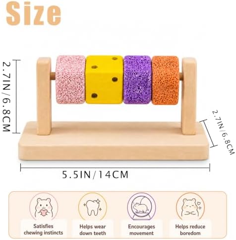 Hamster Toys for Chewing, Pumice Chew Blocks for Grinding Teeth