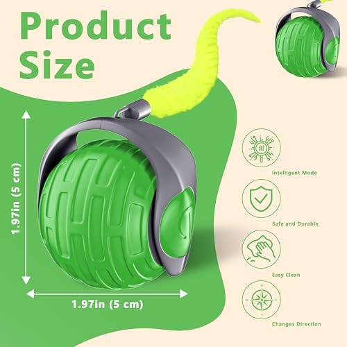 Cat Toys,Interactive Cat Toys Ball for Bored Indoor Cat,Green