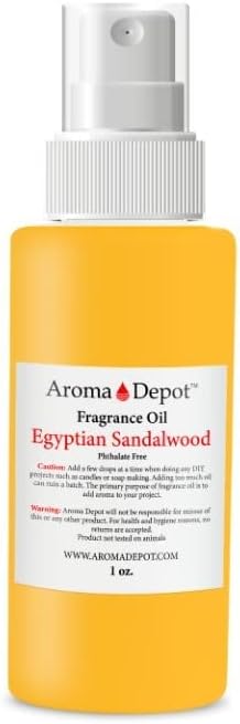 Aroma Depot Egyptian Sandalwood Fragrance Oil 10ml. Perfume Skin Oil, Scented, is Great for Candles, Bath Bombs, Body Butters, Creams & Lotions. Few Drops in The Diffuser, Burners, or Warmers.