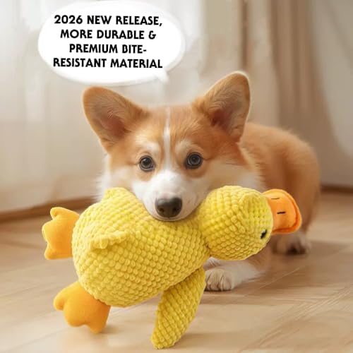 TRAVEYO Calming Duck Dog Toy for Large Dogs, 18 Inch Large Size, 2026 New Plush Dog Toy, Premium Soft Stuffing with Quacking Sound（L）