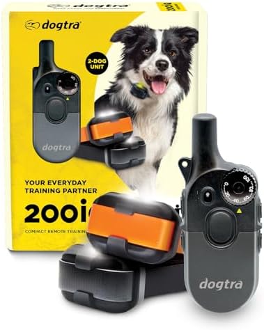 Dogtra 200iQ 2-Dog Remote Training E Collar – 100 Levels, Tone, Vibration, 1/2 Mile Range – Compact, Waterproof, One-Handed Control for Dogs 10 lbs+ – Lightweight System for Daily Obedience Training