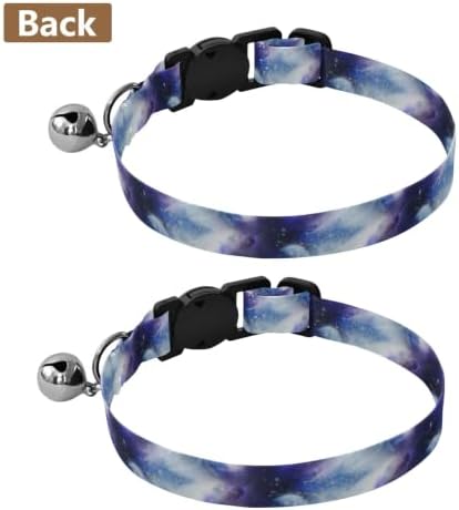 Galaxy Purple Cat Collars with Bell 2 Pack Puppy Collar Adjustable 10.6 to 17.1 Inches