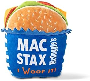 Fringe Studio Plush Dog Toy, MCDOGGLE’S MAC STAX, Wagsdale Dog Toy Collection (289738), Multi-Colored