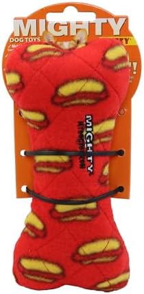 MIGHTY Tuffy 2 Pack Bone Dog Toy: Ultra Durable Plush Toy with Multiple Layers & Reinforced Seams, Washable and Floats, Vinyl Bone & Fleece