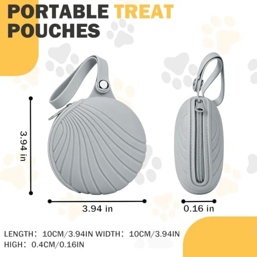 2pack Silicone Dog Treat Pouch for Leash Small Training Treat Bag