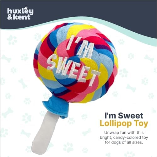 Huxley & Kent Power Plush Squeaky Dog Toy, I'm Sweet Lollipop, Large