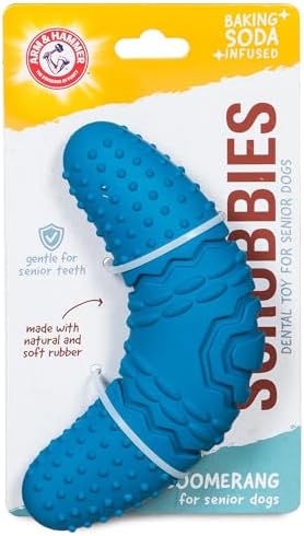 Arm & Hammer Scrubbies Boomerang Rubber Dental Chew Toy, Large, 7 in