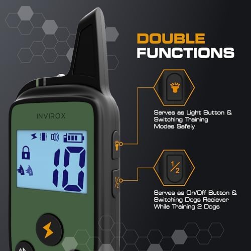 INVIROX Dog Training Collar with Remote, Shock Collar for Dogs 3300ft Range