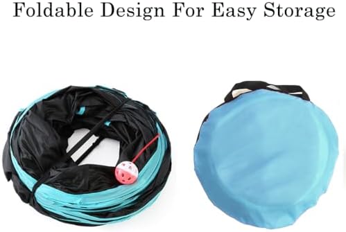 Upgraded Cat Tunnel Toy with 5 peek-a-Boo Windows, Large 4-Way Maze Tube