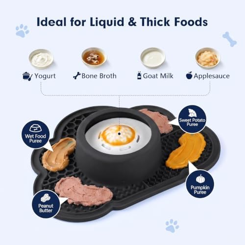 Anti-Slip Slow Feeder Dog Bowl and Lick Mat with Rolling Ball