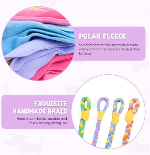 Snuffle Ball Dog Rope Toy, Tug of War Rope Toys for Small Medium Dogs, Interactive Dog Chew Toys Puppy Training Pull Toy for Exercise & Interactive Play Games (Pink)