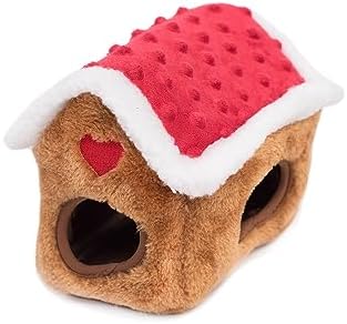 ZippyPaws Burrow- Interactive Dog & Puppy Toys for Boredom, Stimulating Pet Products to Keep Them Busy, Hide & Seek Plush Dog Puzzle, Enrichment Squeaky Toy, For Small & Medium Dogs- Gingerbread House