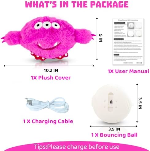 Interactive Dog Toys Rechargeable Moving Dog Puppy Toys to Keep Them Busy (Monster)