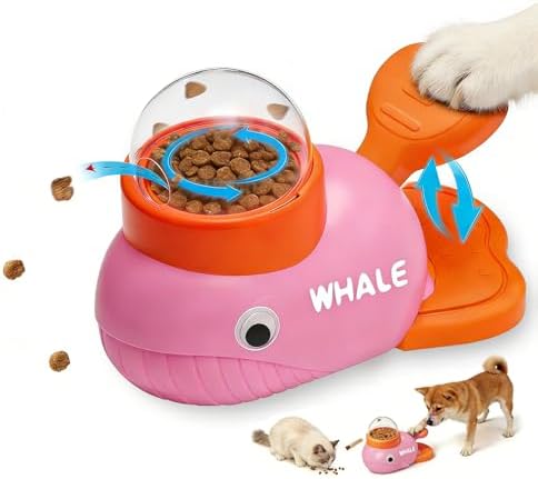Interactive Puzzle Toy Treat Dispenser Toy for Dog & Cats,Whale Slow Feeder | Eenrichment Toys for Small Medium Dogs & Cats, Promotes IQ Training Reduces Bloating Anti Gulping