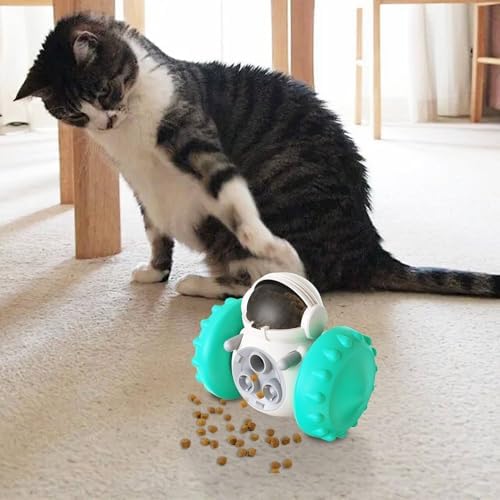 Cat Interactive Toys for Indoor Kitten Movement Weight Loss Kitty Funny Balls Slow Food Dispenser Feeder Treat Dispensing Feeding Pet Supplies Birthday Gift