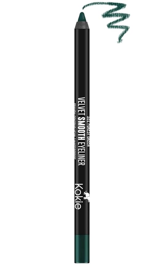 Kokie Cosmetics Waterproof Velvet Smooth Eyeliner Pencil, Forest Green, 0.042 Ounce