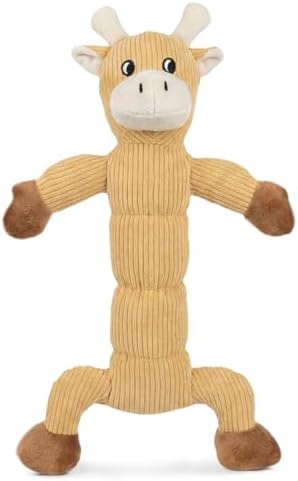 Laifug Interactive Squeaky Dog Chew Toy, Ideal Dog Toys for Chewers, Small, Medium & Large Dogs, and Fetch Lovers - Cow (Yellow), Large
