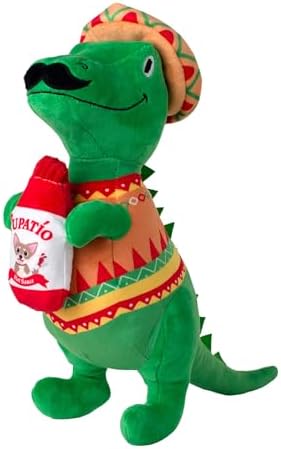 Fringe Studio Fiesta Saurus Plush Dog Toy, Pet Shop Collection (314338)