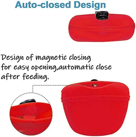 RoyalCare Silicone Dog Treat Pouch-Small Training Bag-Portable Dog Treat Bag for Leash with Magnetic Closure and Waist Clip[US Design Patent]