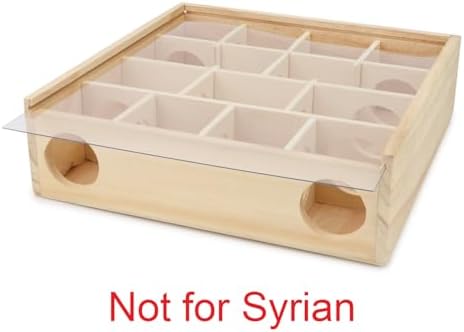 Hypeety Wooden Maze Tunnel Toy with Plastic Cover, Small Pet Animals Activity Sport Labyrinth Dwarf Hamster Play Toys Maze Tunnel Mice Wooden Funny Toy